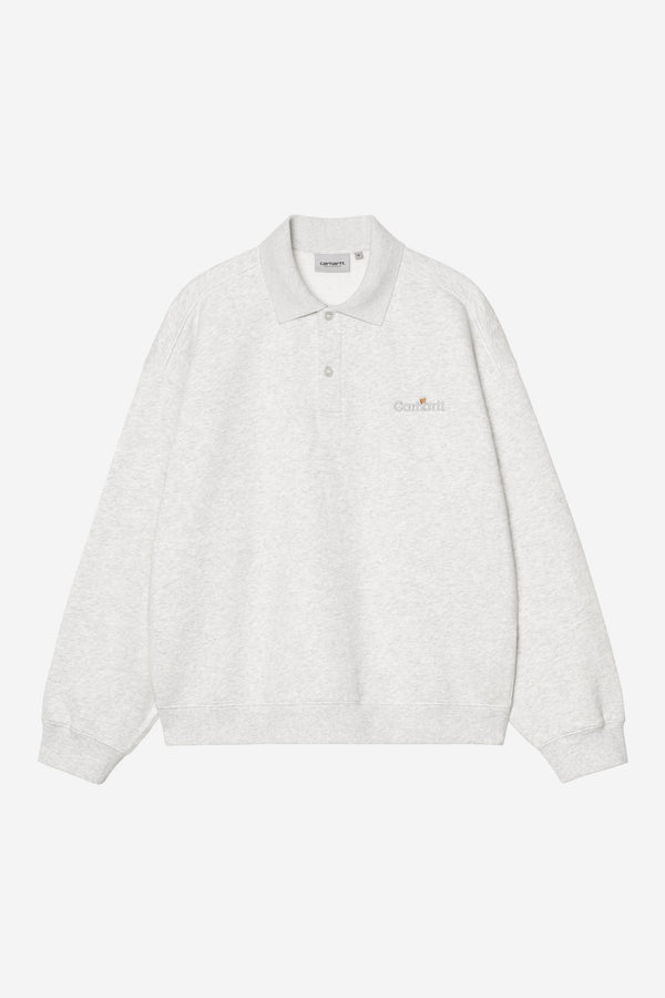 Carhartt Wip WIP LABEL POLO SWEAT Ash Heather — Carhartt Wip