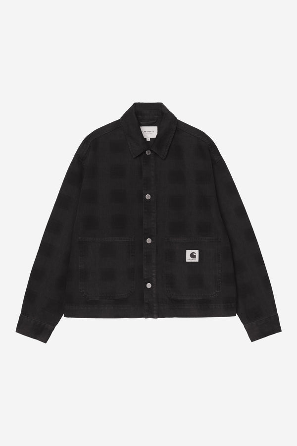 Carhartt Wip W EVERSON SHIRT JACKET Everson Print Black stone washed — Carhartt Wip