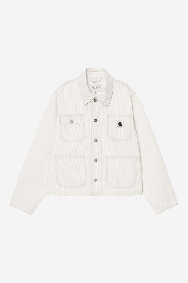 Carhartt Wip W MERCER CHORE COAT Mercer Stripe Graphite / Wax bleached — Carhartt Wip