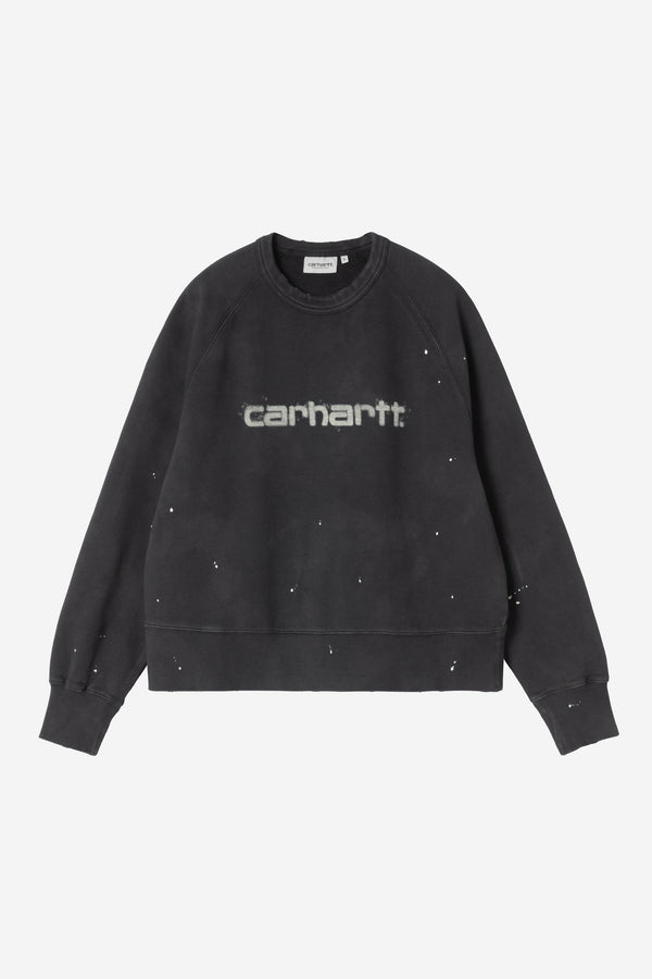 Carhartt Wip W PAINTER SWEAT Black destroy wash splatter — Carhartt Wip