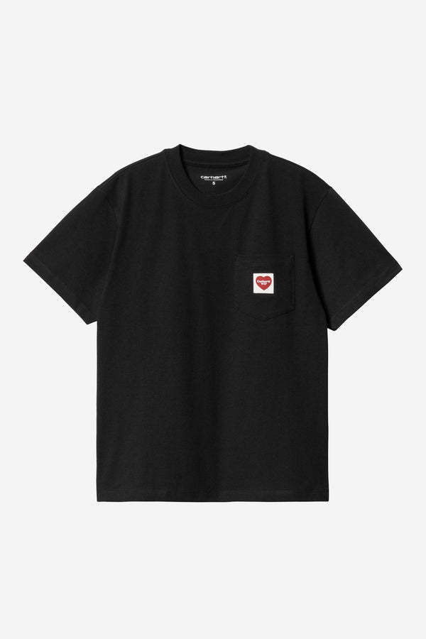 Carhartt Wip W POCKET HEART S/S TEE Black / Red — Carhartt Wip