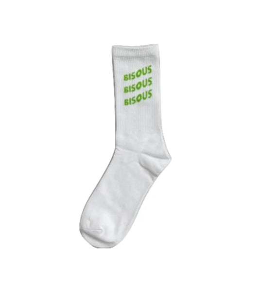 Chaussettes Bisous Skateboards SONICS White Green