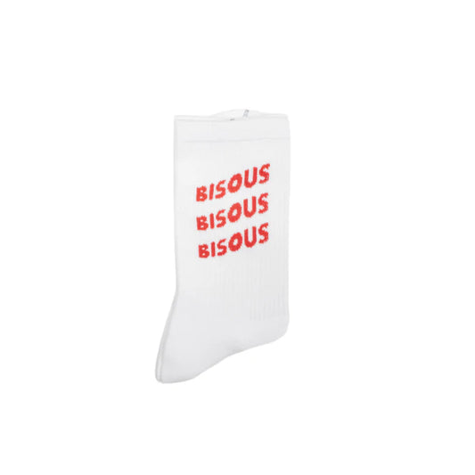 Chaussettes Bisous Skateboards SONICS White Red