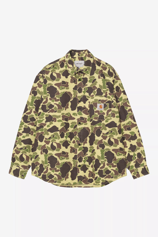 Chemise Carhartt Wip DUCK L/S SHIRT Camo Duck Green