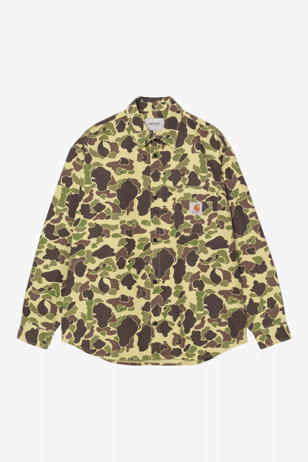 Chemise Carhartt Wip DUCK L/S SHIRT Camo Duck Green — Carhartt wip