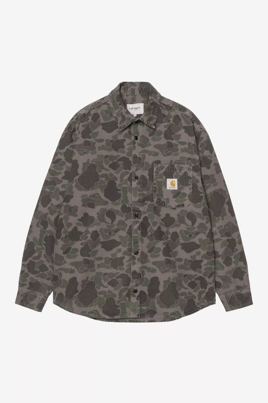 Chemise Carhartt Wip DUCK L/S SHIRT Green Prophyry