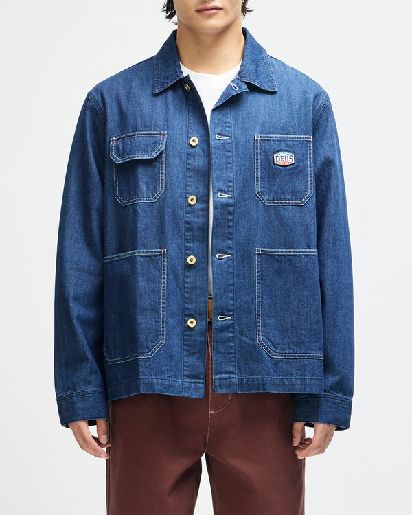 Deus Ex Machina Denim Chore Jacket Vintage Blue — Deus Ex Machina