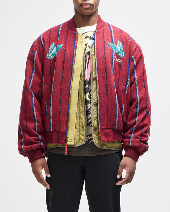 Deus Ex Machina Pendula Reversible Jacket Willow Green Blanket Red — Deus Ex Machina