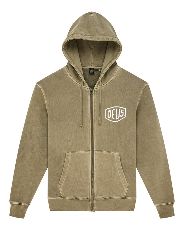 Deus Ex Machina Shield Gd Zip Hoodie Olive Green — Deus Ex Machina