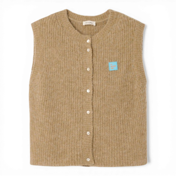 American Vintage GILET FEMME EAST SABLE CHINE — American Vintage