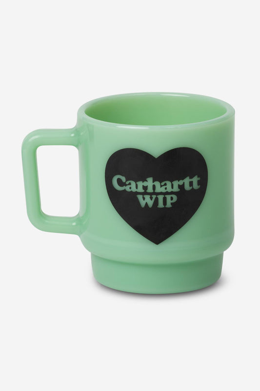 HEART GLASS MUG Jade