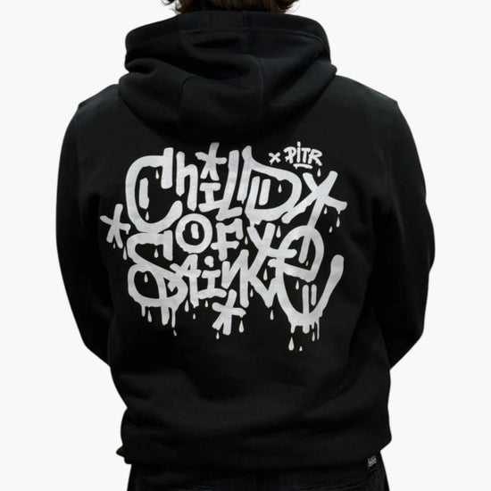 Hoodie Saint-Etienne Child Of Sainté X PITR Noir/Gris — Child Of Sainté