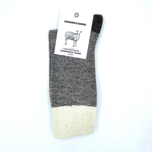 Homecore Lambswool Stripes Socks Brown