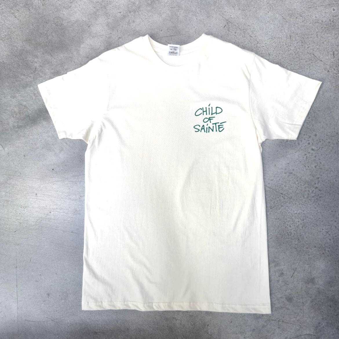 T Shirt Child Of Sainté COS HEART Natural et Vert