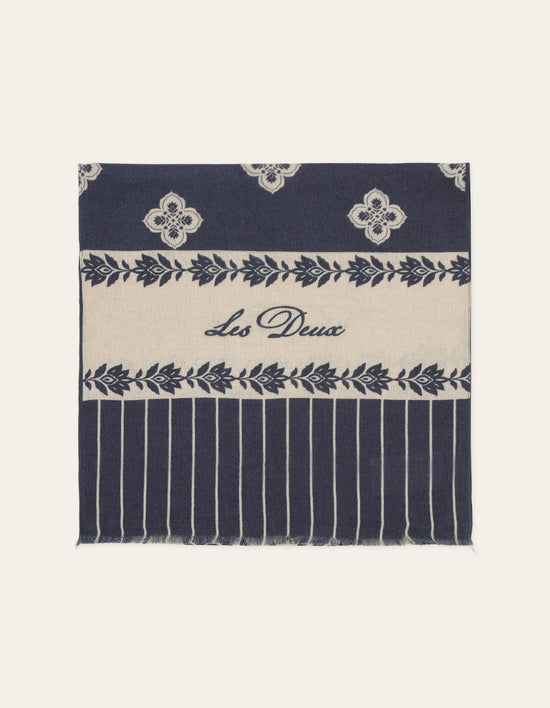Les Deux ARABESQUE SCARF Dark Navy — Les Deux