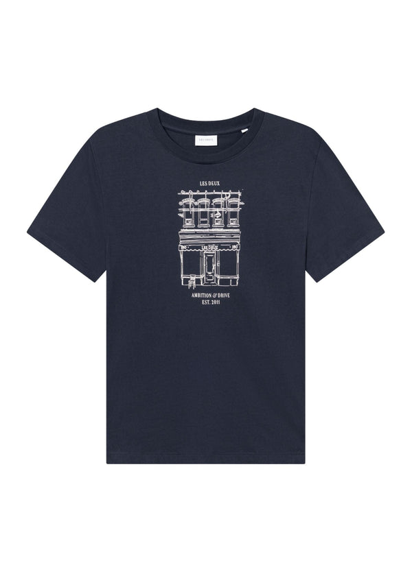 Les Deux Brady Neighborhood T-shirt Dark Navy — Les Deux
