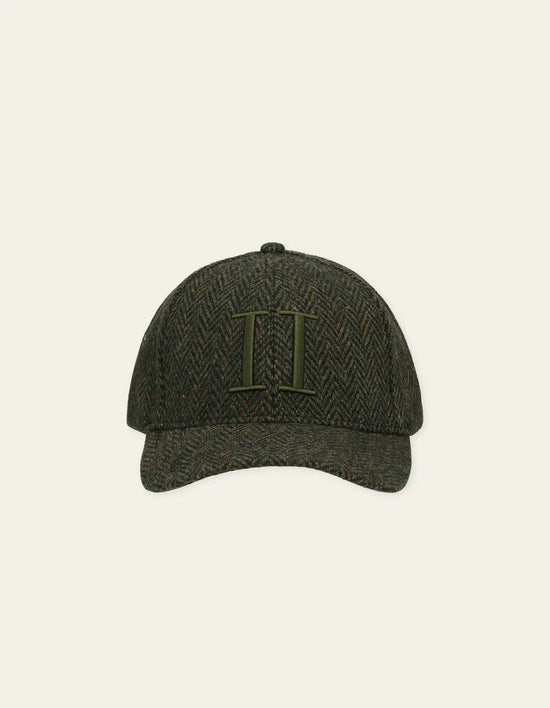 Les Deux CORE HERRINGBONE BASEBALL CAP Rifle Green — Les Deux