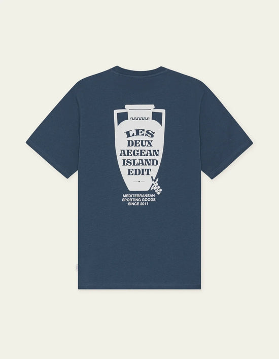 Les Deux Ceramic T-Shirt Dark Denim Blue — Les Deux
