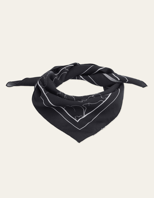 Les Deux FLOWER NECKERCHIEF Black — Les Deux