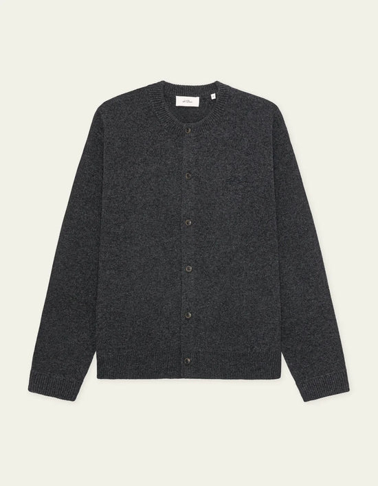 Les Deux KNITTED ROUNDNECK CARDIGAN Charcoal Melange — Les Deux