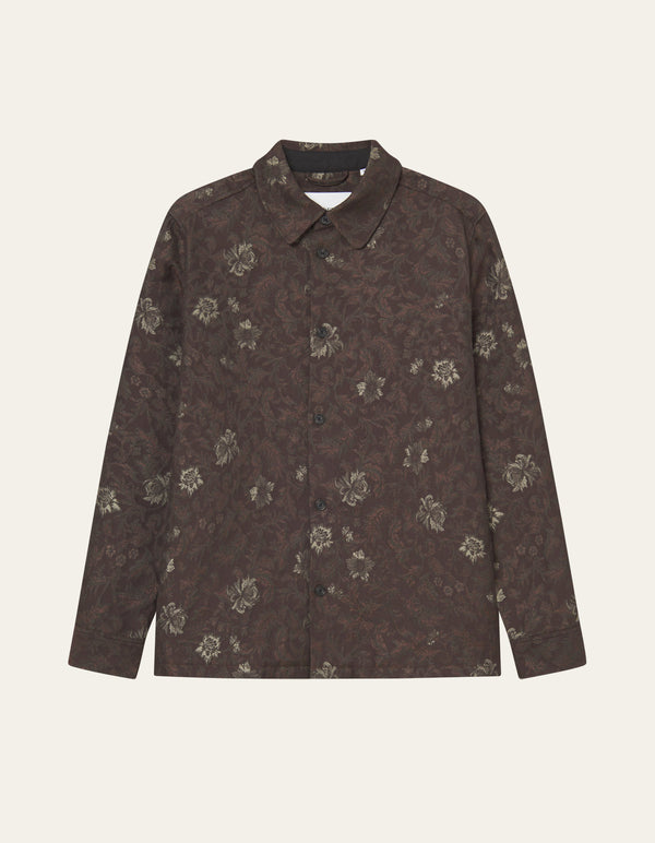Les Deux Kaleb Flower Jacquard Overshirt Monk's Robe — Les Deux