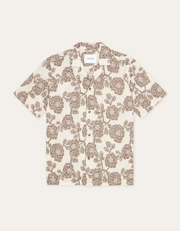 Les Deux LESLEY FLOWER JACQ S/S SHIRT Ivory — Les Deux