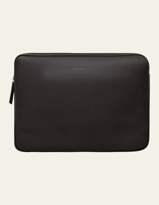 Les Deux Leather Laptop Sleeve Black — Les Deux