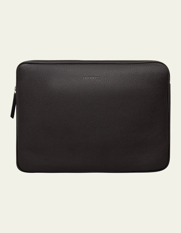 Les Deux Leather Laptop Sleeve Black — Les Deux