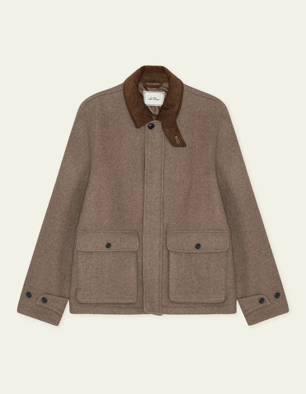 Les Deux MELANGE WOOL JACKET Dark Sand Melange — Les Deux