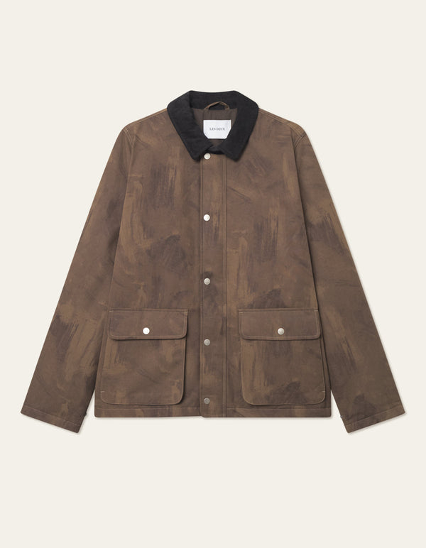 Les Deux Montana AOP Cotton Jacket Teak Brown — Les Deux