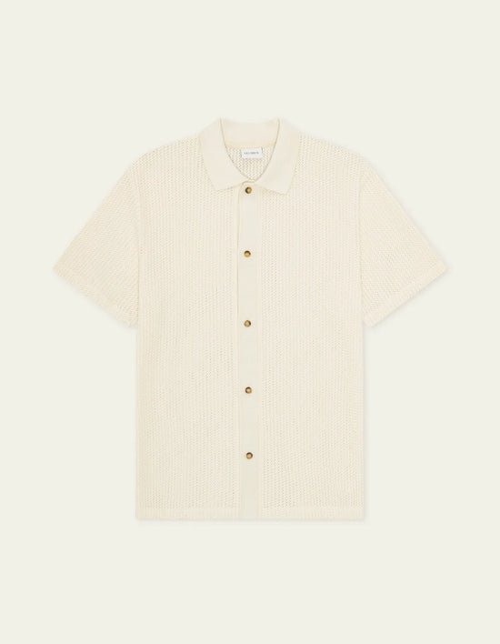 Les Deux Pointelle SS Shirt Eggnog White — Les Deux