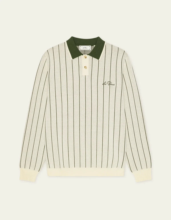 Les Deux SIGNATURE KNITTED L/S POLO Ivory — Les Deux