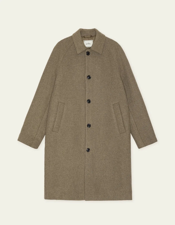 Les Deux SOLID WOOL COAT Dark Sand Melange — Les Deux