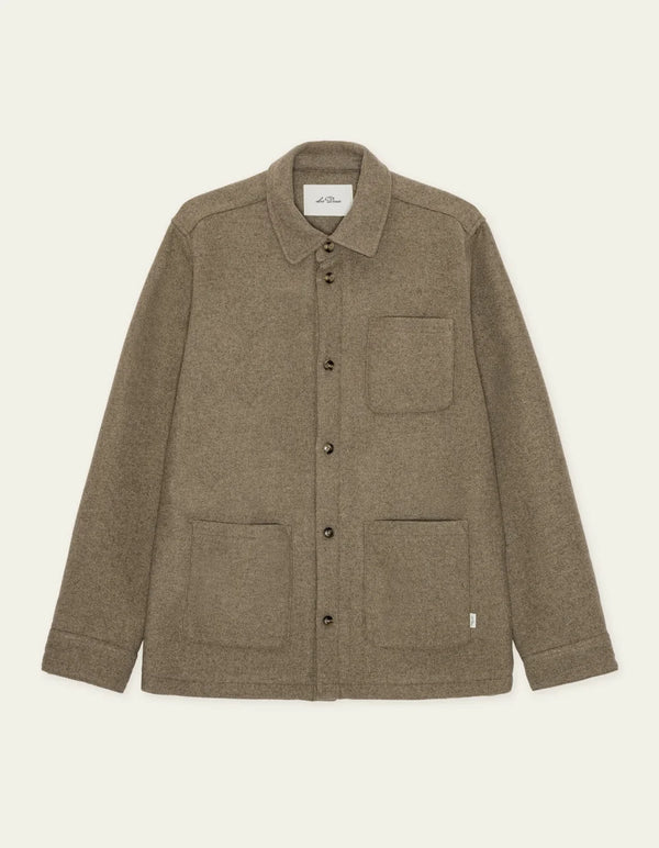 Les Deux WOOL OVERSHIRT Dark Sand Melange — Les Deux