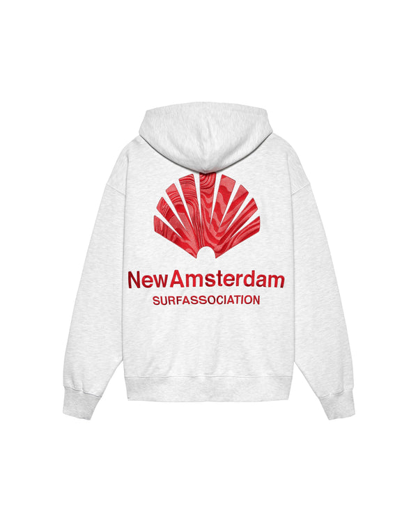 New Amsterdam LOGO HOODIE Ash Poppy Red — New Amsterdam