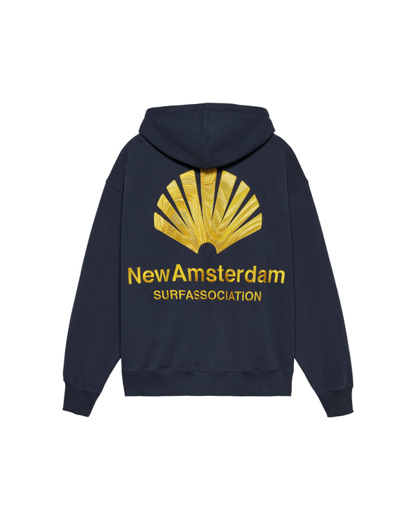 New Amsterdam LOGO HOODIE Navy Blazer Sun Yellow — New Amsterdam