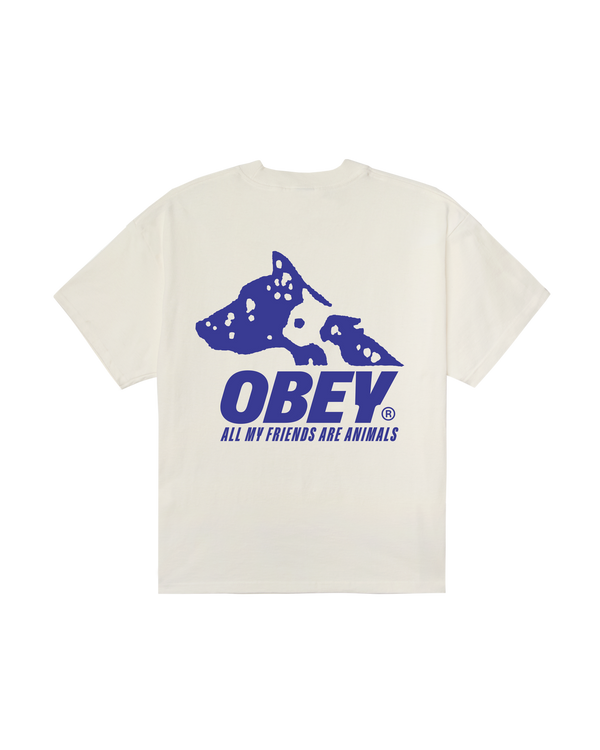 OBEY ANIMALS VINTAGE S/S TEE VINTAGE WHITE — Obey
