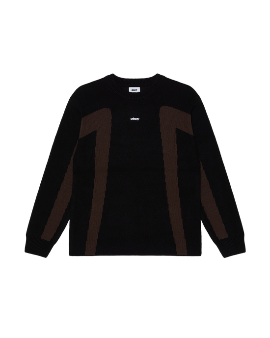 OBEY BRANN SWEATER DIGITAL BLACK MULTI — Obey