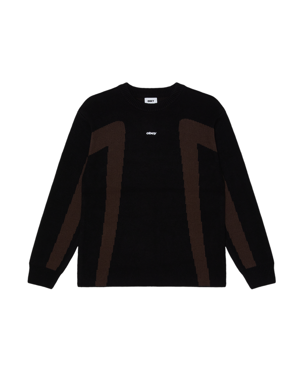OBEY BRANN SWEATER DIGITAL BLACK MULTI — Obey