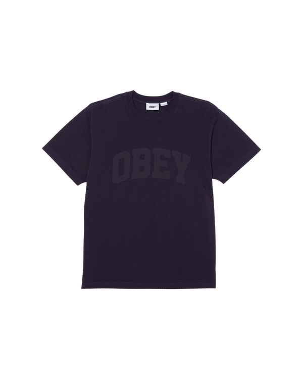 OBEY COLLEGIATE PIG S/S TEE PIGMENT PURPLE VELVET — Obey