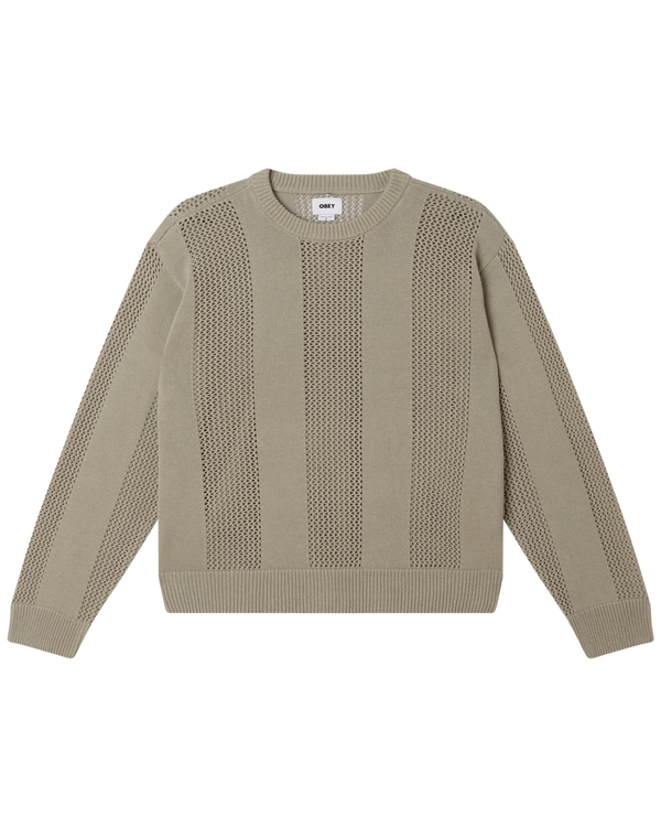 OBEY CROCHET SWEATER LONDON FOG — Obey
