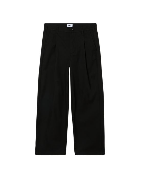 OBEY DEAN PLEATED PANT BLACK — Obey