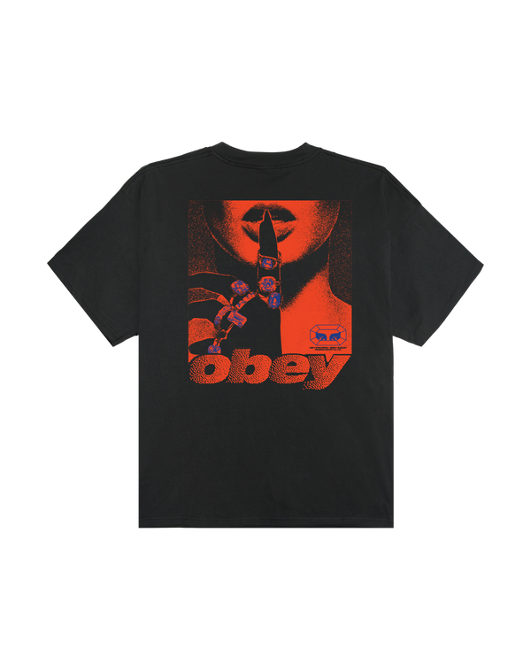 OBEY EXPORTS VINTAGE S/S TEE VINTAGE BLACK — Obey