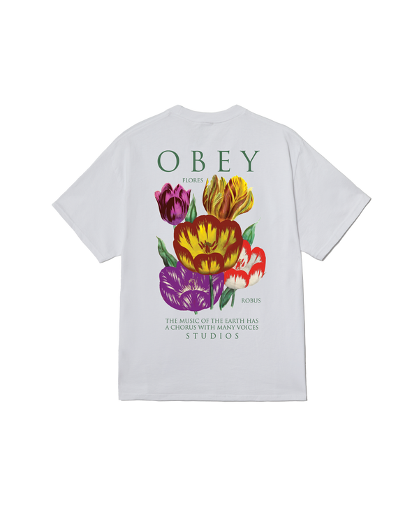 OBEY FLORES ROBUS CLASSIC T-SHIRT WHITE — Obey