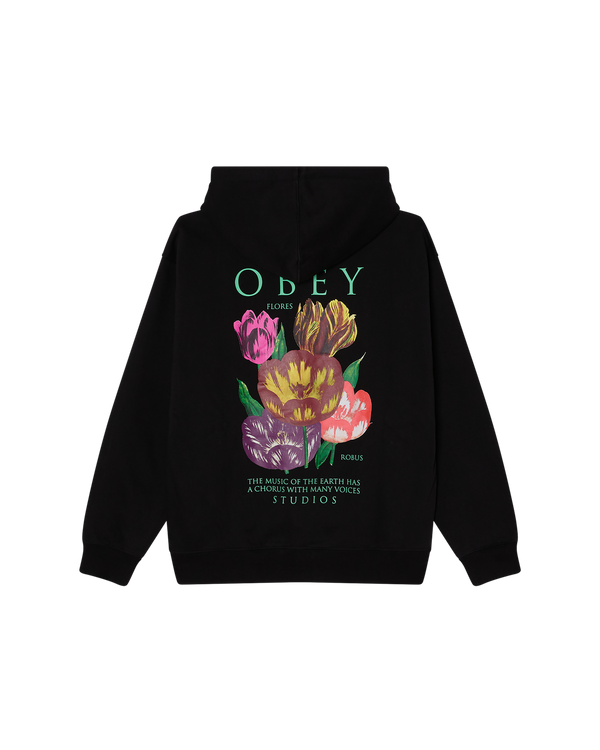 OBEY FLORES ROBUS PULLOVER BLACK — Obey