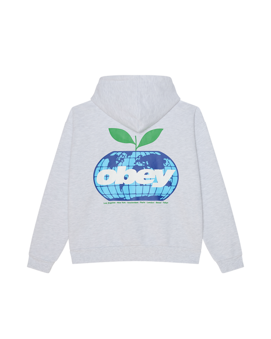 OBEY INTERCONTINENTAL EXTRA HY PULLOVER ASH GREY — Obey
