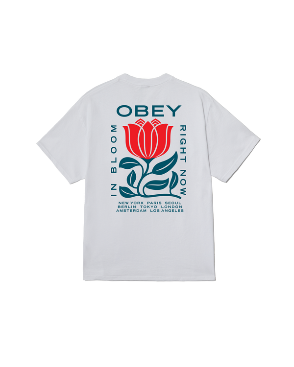 OBEY IN BLOOM S/S TEE WHITE — Obey
