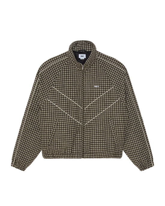 OBEY LEISURE TRAINING JACKET ABBEY STONE PLAID — Obey