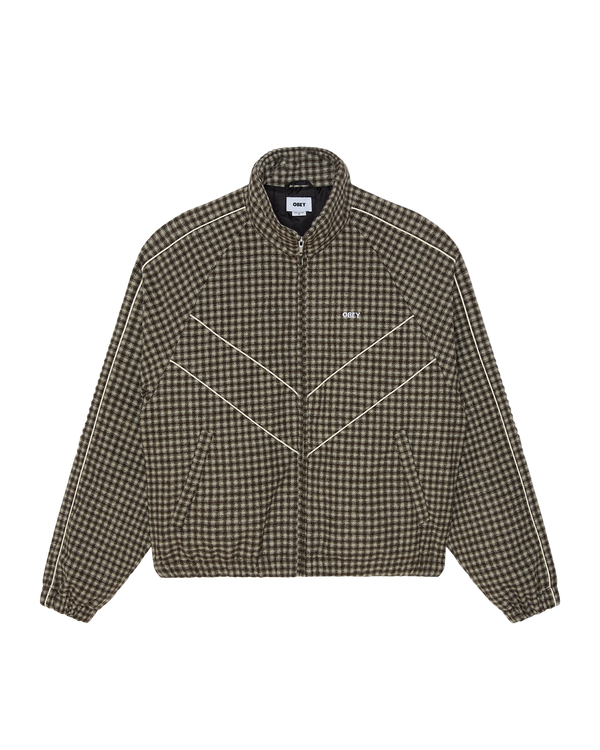 OBEY LEISURE TRAINING JACKET ABBEY STONE PLAID — Obey