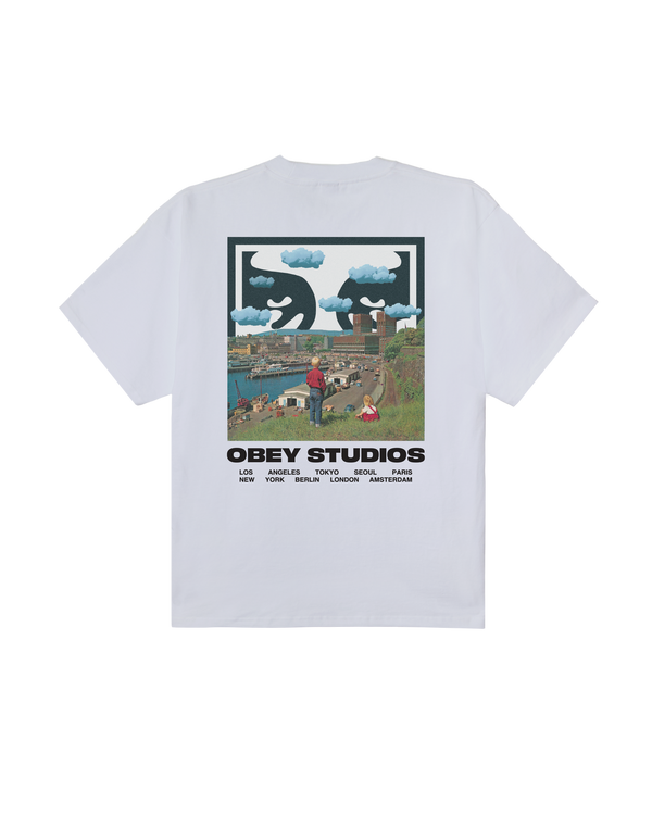 OBEY SKY FACE S/S TEE WHITE — Obey